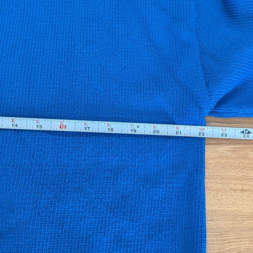 Naadam Cotton High Neck Cardigan Womens Blue Soft Knit Button Front Casual - Picture 8 of 9